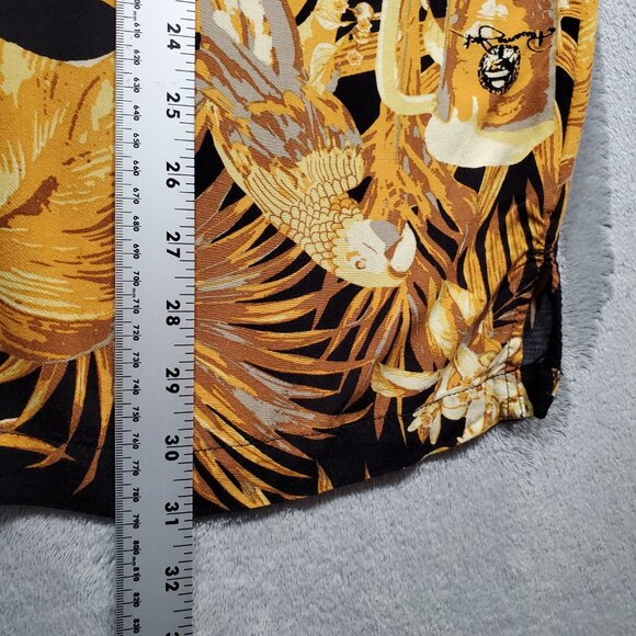 Panama Jack Hawaiian Shirt Tropical Flowers and Beer Mugs Gold Black Men Sz XL - Picture 11 of 11